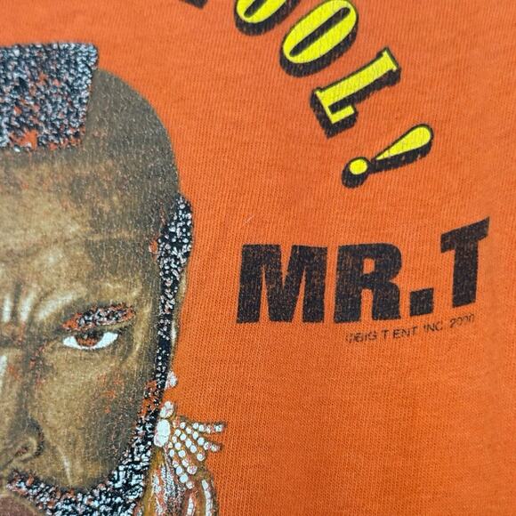 Vintage Y2K I Pity the Fool Mr. T 2000 Orange Shirt Adult XL - Picture 2 of 4